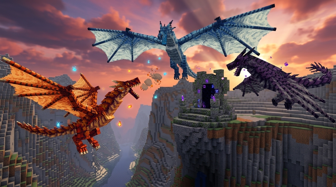 Age of Dragons elemental dragons summoned above an elemental altar